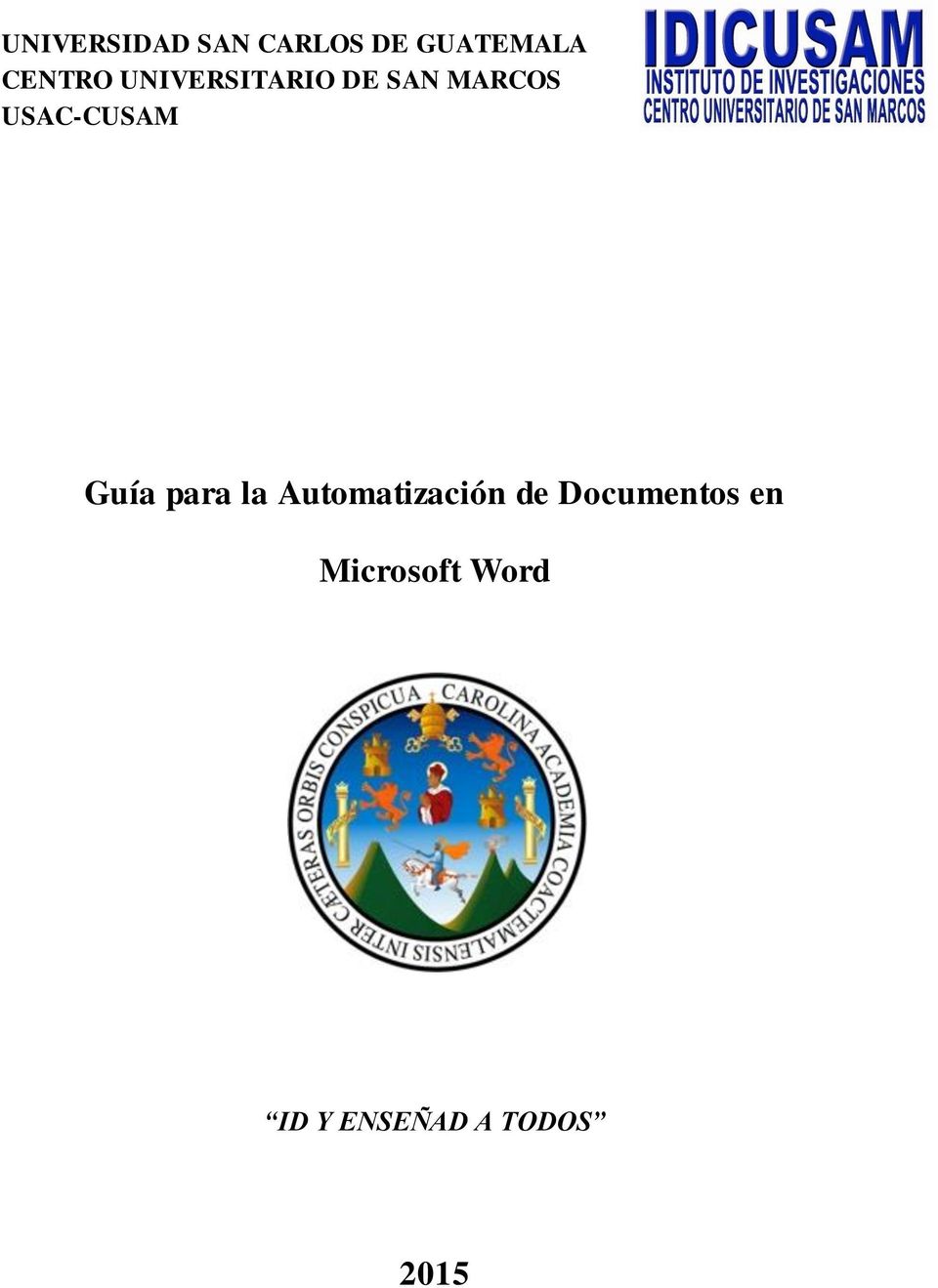 USAC-CUSAM Guía para la Automatización de