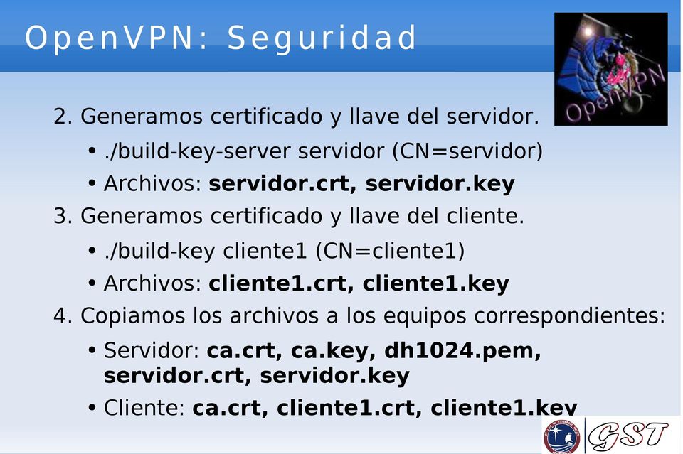 Generamos certificado y llave del cliente../build-key cliente1 (CN=cliente1) Archivos: cliente1.