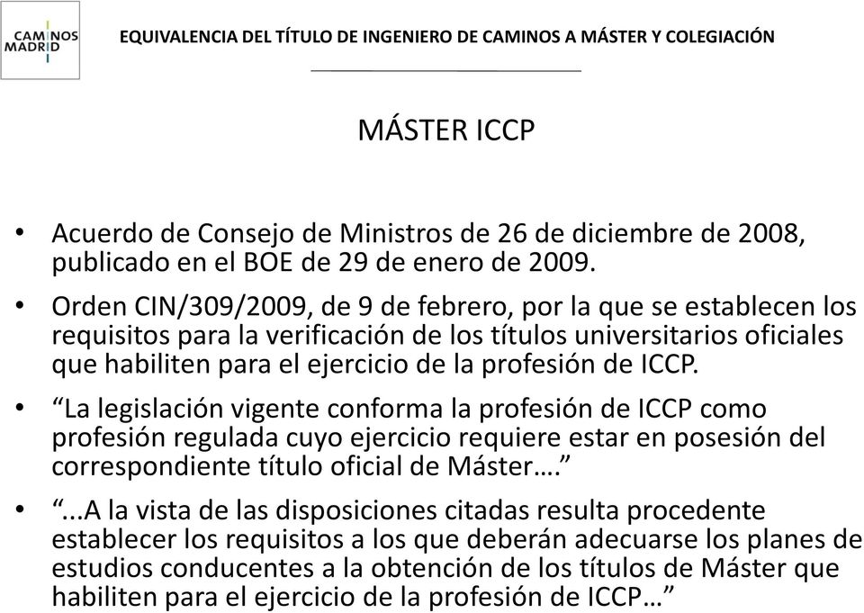 profesión de ICCP.