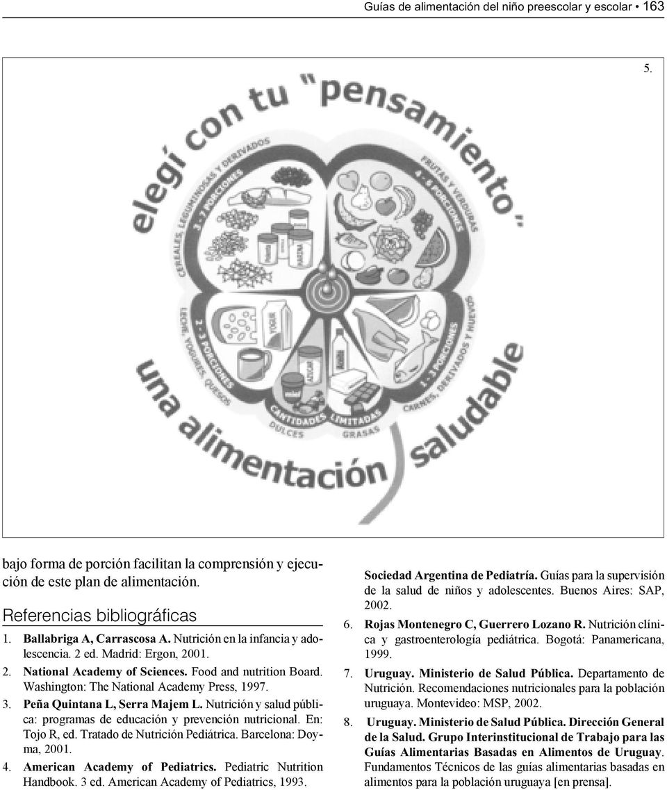 3. Peña Quintana L, Serra Majem L. Nutrición y salud pública: programas de educación y prevención nutricional. En: Tojo R, ed. Tratado de Nutrición Pediátrica. Barcelona: Doyma, 2001. 4.