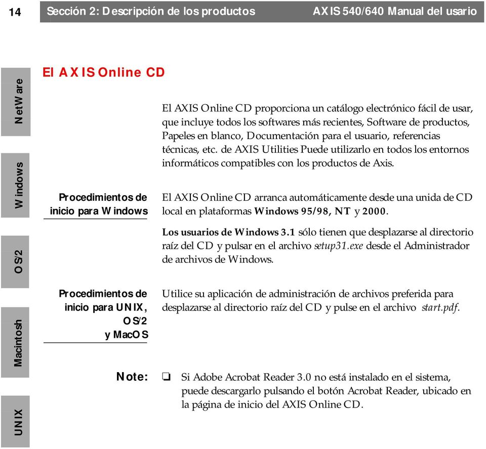 de AXIS Utilities Puede utilizarlo en todos los entornos informáticos compatibles con los productos de Axis.