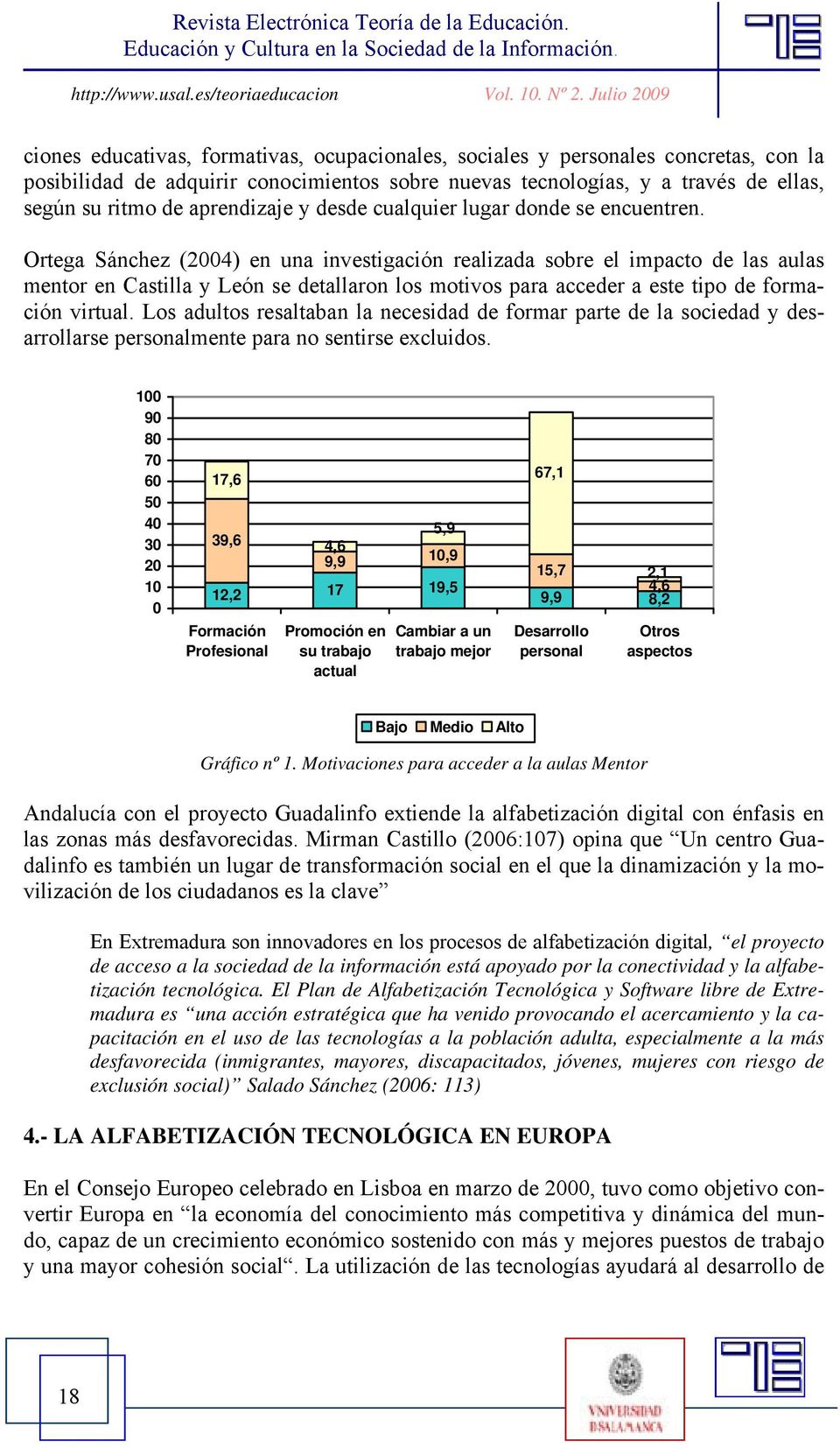 Ortega Sánchez (2004) en una investigación realizada sobre el impacto de las aulas mentor en Castilla y León se detallaron los motivos para acceder a este tipo de formación virtual.