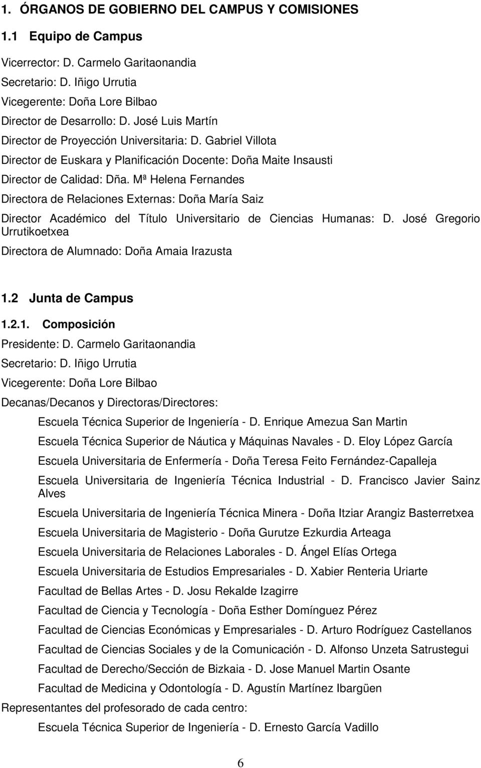 Mª Helena Fernandes Directora de Relaciones Externas: Doña María Saiz Director Académico del Título Universitario de Ciencias Humanas: D.