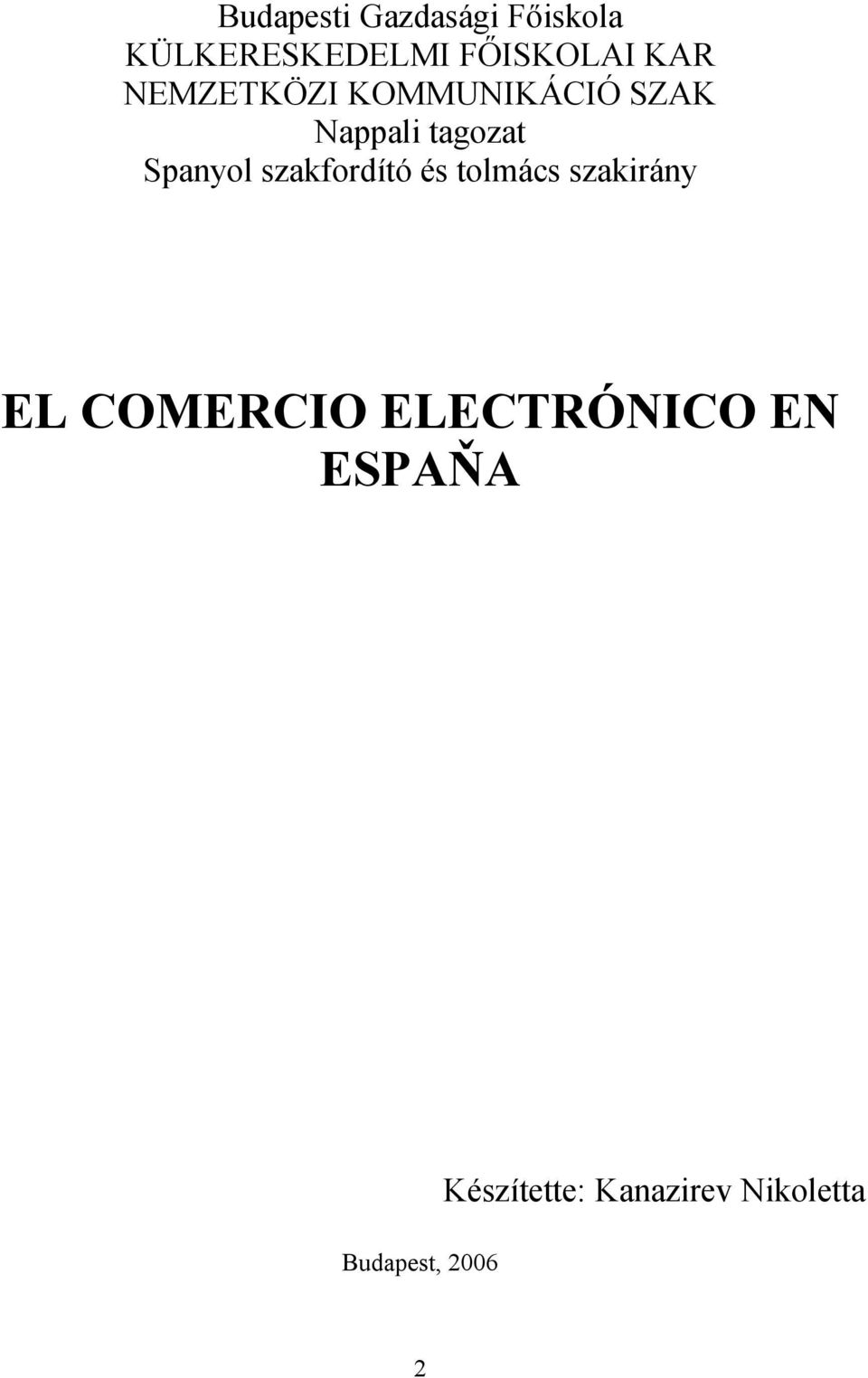 szakfordító és tolmács szakirány EL COMERCIO ELECTRÓNICO