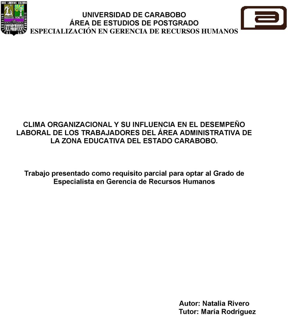 ADMINISTRATIVA DE LA ZONA EDUCATIVA DEL ESTADO CARABOBO.