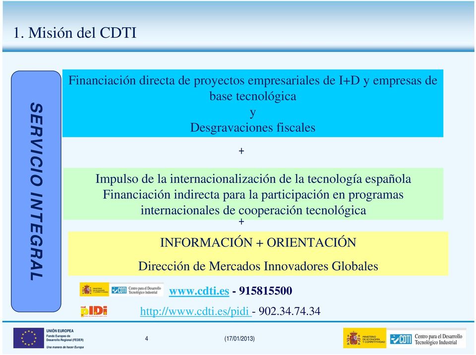 indirecta para la participación en programas internacionales de cooperación tecnológica + INFORMACIÓN + ORIENTACIÓN
