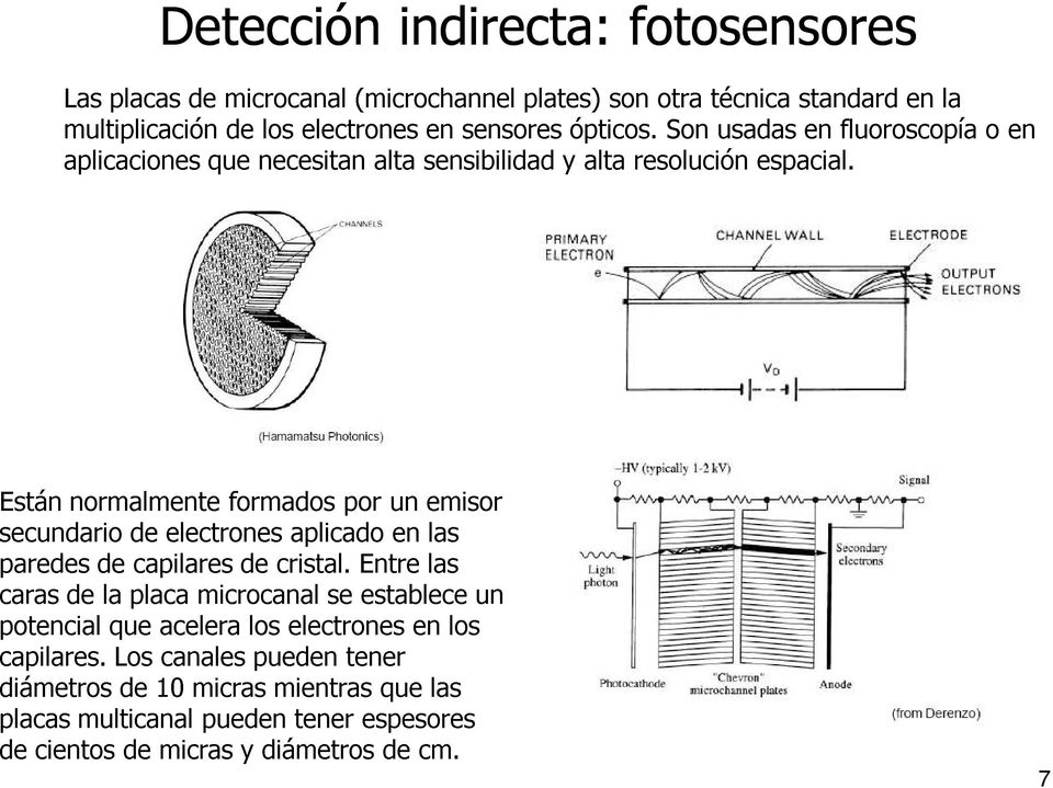 standard en fluoroscopía en la o en Detección indirecta: fotosensores Están secundario paredes caras potencial normalmente de de capilares electrones