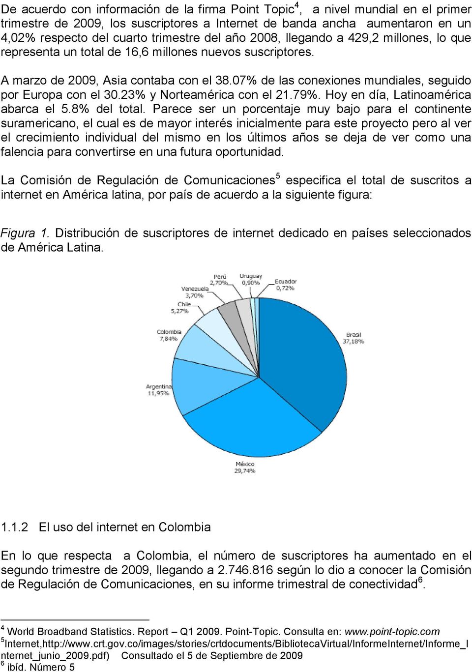07% de las conexiones mundiales, seguido por Europa con el 30.23% y Norteamérica con el 21.79%. Hoy en día, Latinoamérica abarca el 5.8% del total.