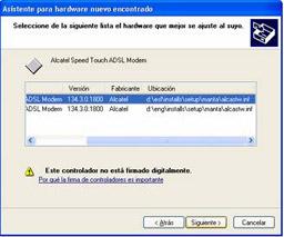 Configuración de INFINITUM en Windows XP con módem Manta Configuración de Módem Alcatel Manta Inserta el disco de configuración de Infinitum, cancela el Asistente.