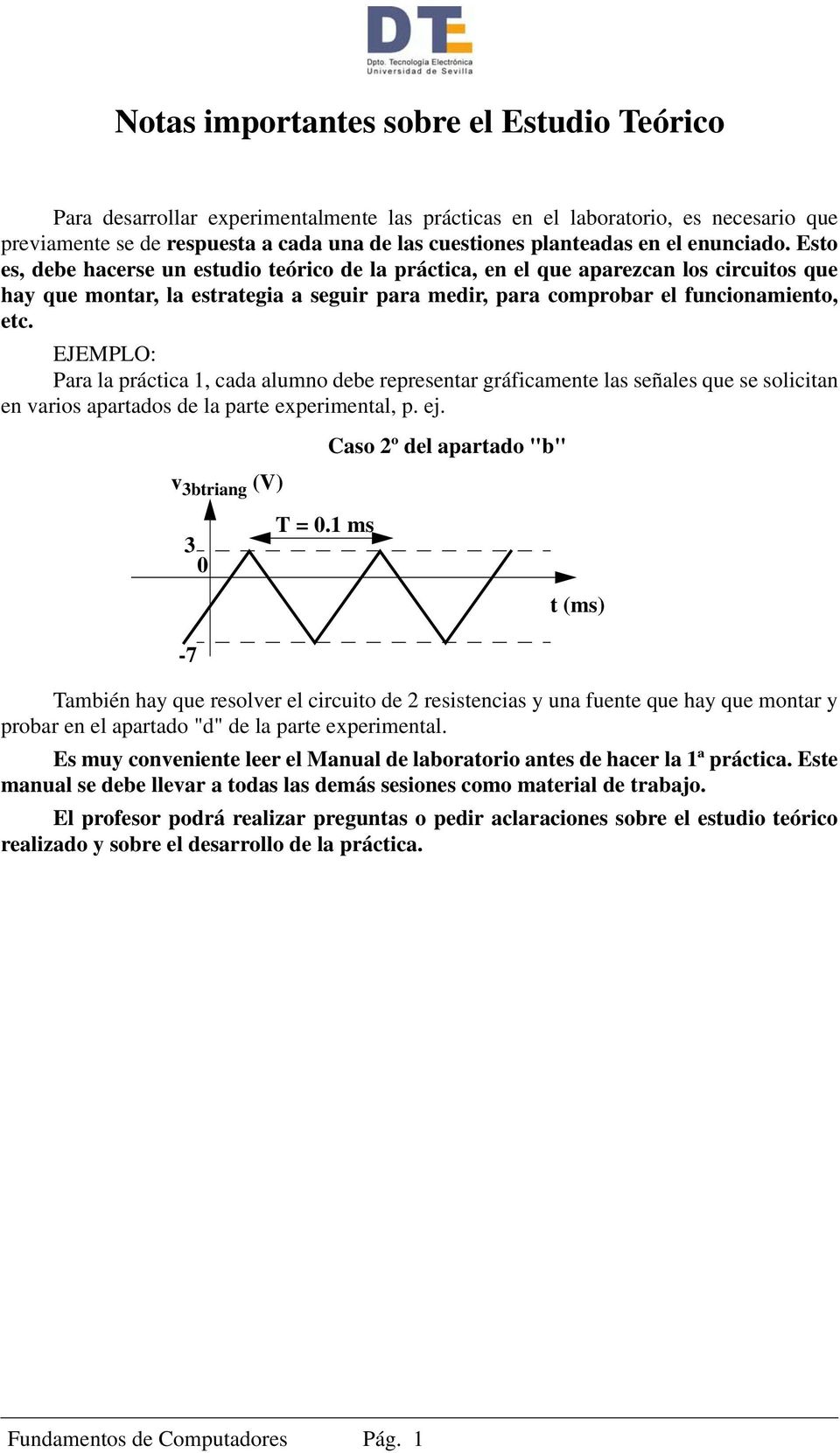 EJEMPLO: Para la práctica 1, cada alumno debe representar gráficamente las señales que se solicitan en varios apartados de la parte experimental, p. ej.
