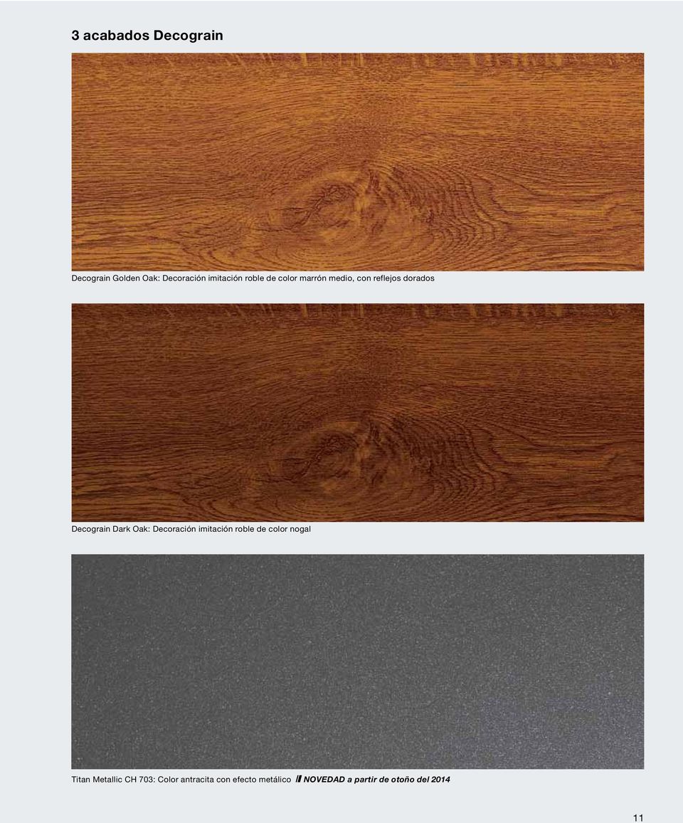 Oak: Decoración imitación roble de color nogal Titan Metallic CH
