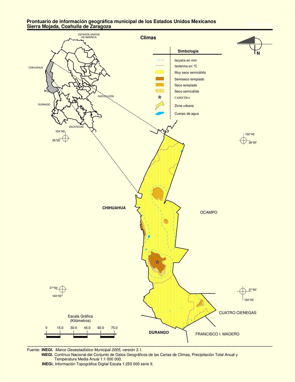 Marco Geoestadístico Municipal 2005, versión 3.1. IEGI.