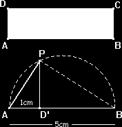 EJERCICIO 3: (Aplicación del teorema del Cateto) Construir gráficamente el lado del cuadrado que tiene el mismo área que los rectángulos de lados: a=1cm b=5cm Área=1 5=5, luego el cuadrado tiene de