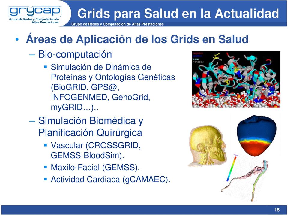 Genéticas (BioGRID, GPS@, INFOGENMED, GenoGrid, mygrid ).
