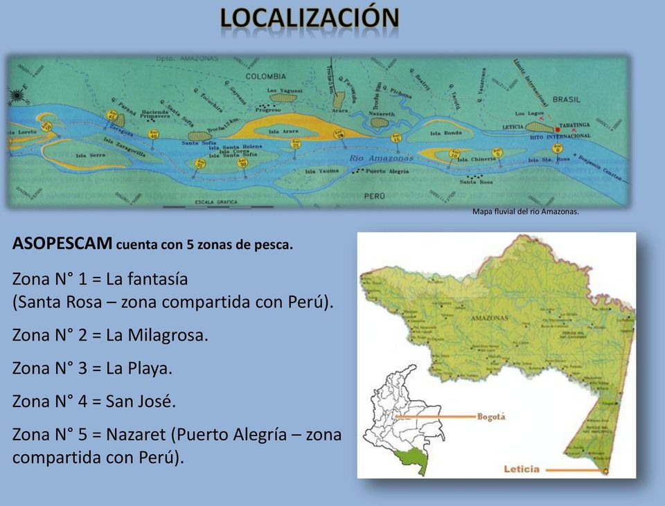 Zona N 1 = La fantasía (Santa Rosa zona compartida con Perú).