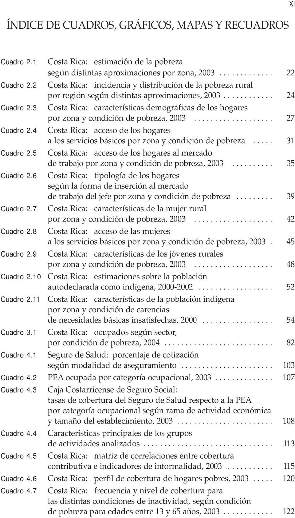 3 Costa Rica: características demográficas de los hogares por zona y condición de pobreza, 2003................... 27 Cuadro 2.