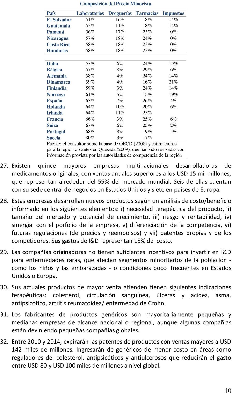 Holanda 64% 10% 20% 6% Irlanda 64% 11% 25% Francia 66% 3% 25% 6% Suiza 67% 6% 25% 2% Portugal 68% 8% 19% 5% Suecia 80% 3% 17% Fuente: el consultor sobre la base de OECD (2008) y estimaciones para la
