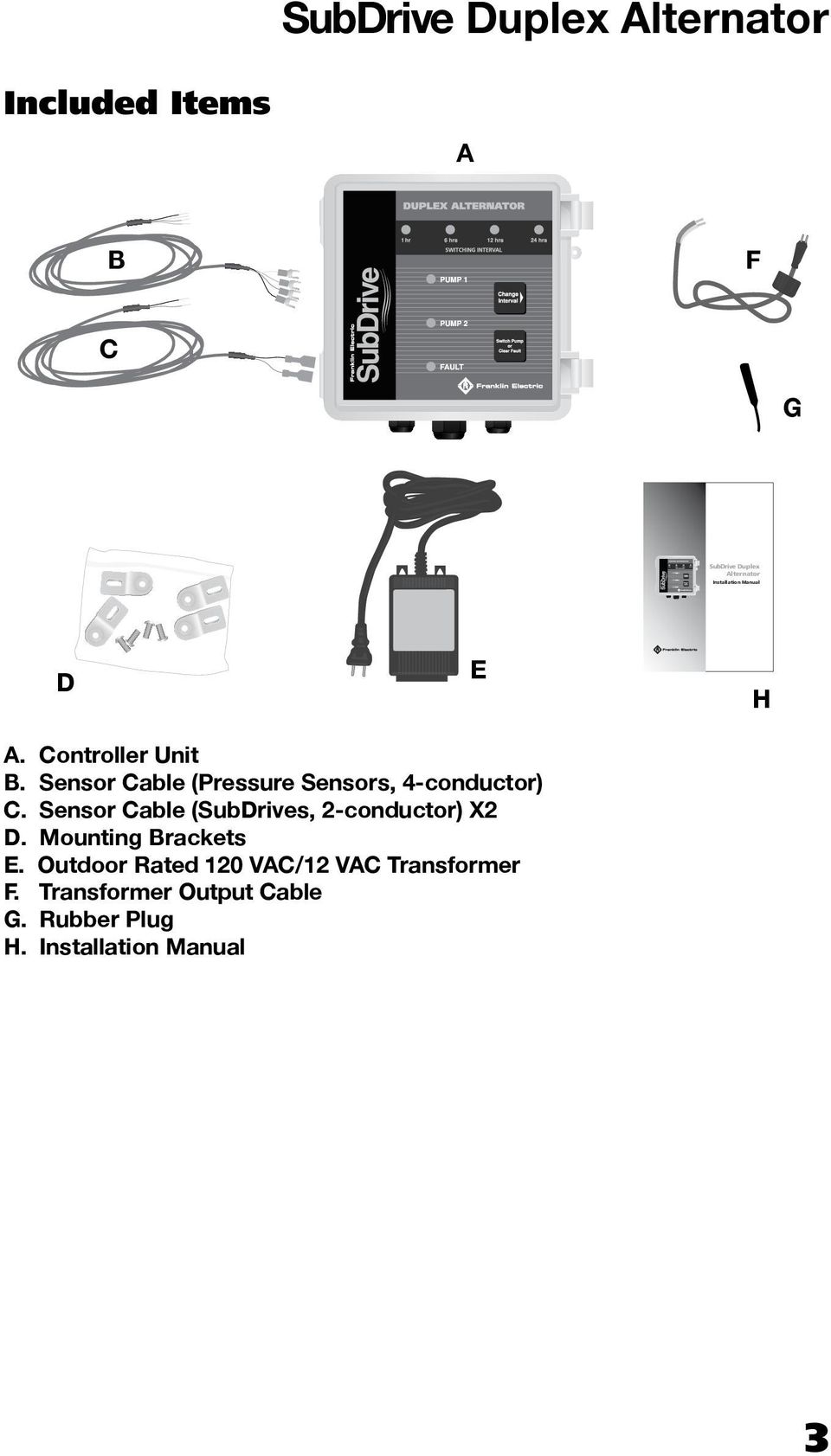 Sensor Cable (Pressure Sensors, 4-conductor) C.