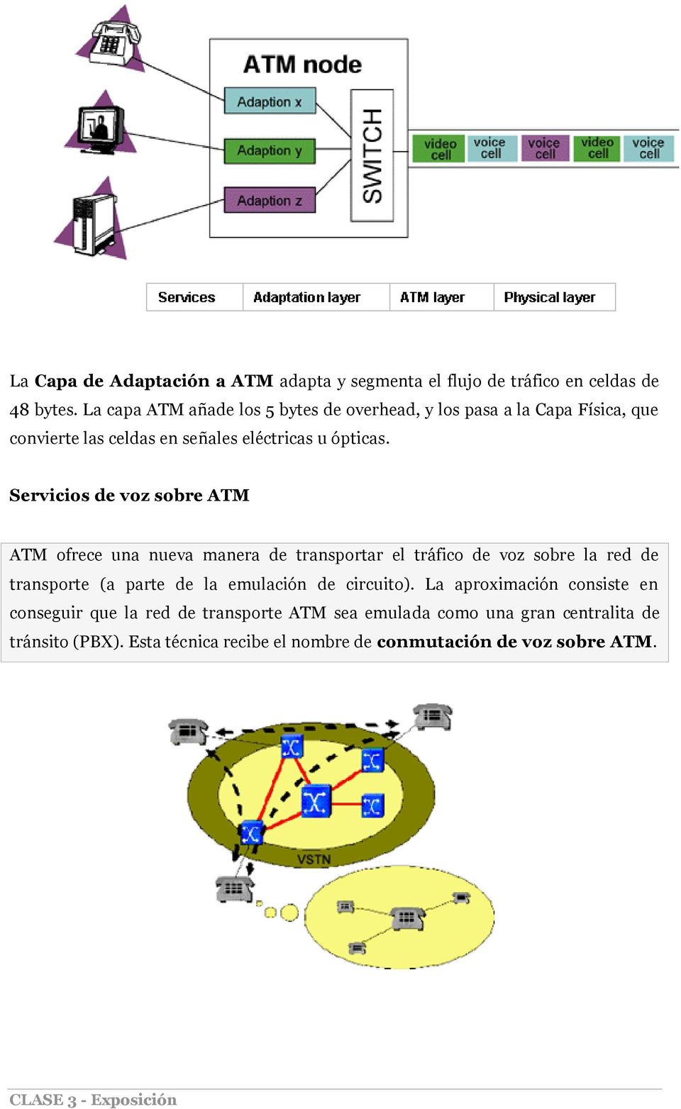 Servicios de voz sobre ATM ATM ofrece una nueva manera de transportar el tráfico de voz sobre la red de transporte (a parte de la emulación