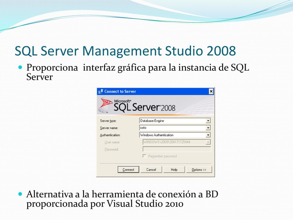 instancia de SQL Server Alternativa a la