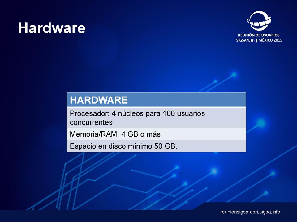 concurrentes Memoria/RAM: 4 GB