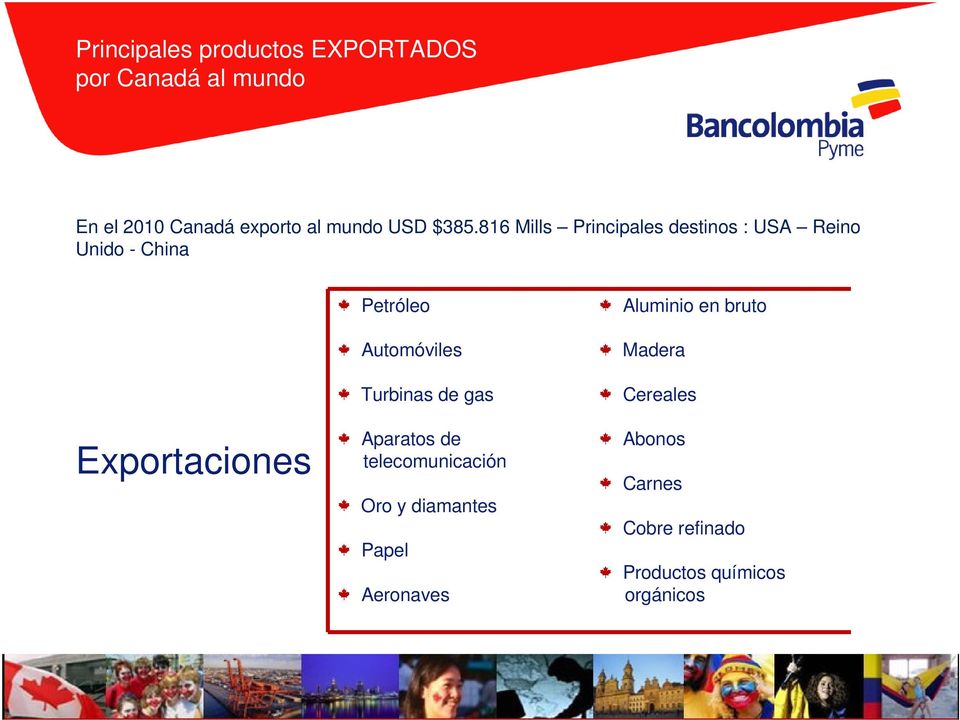 816 Mills Principales destinos : USA Reino Unido - China Exportaciones Petróleo