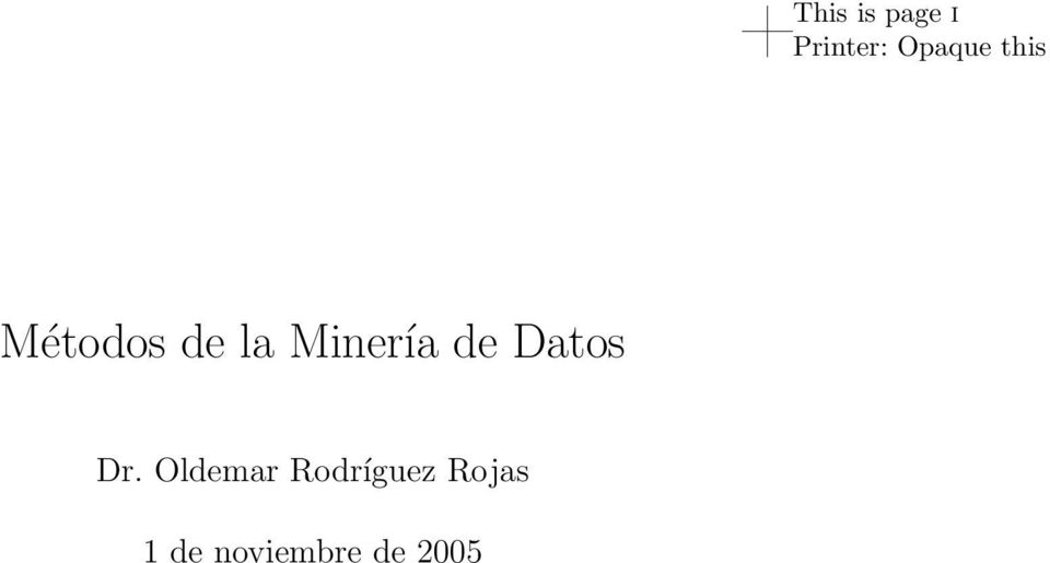 Minería de Datos Dr.