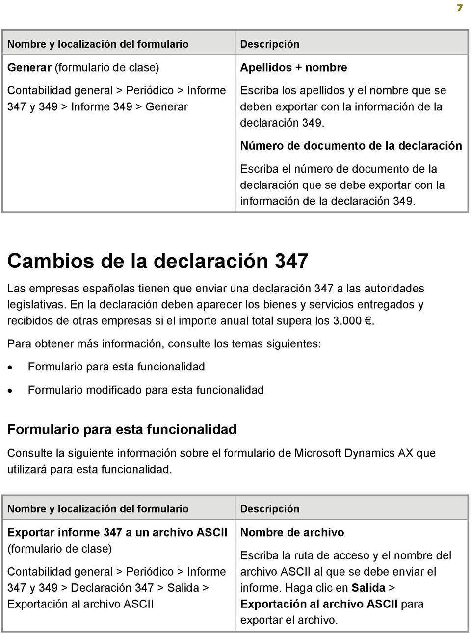 Cambios de la declaración 347 Las empresas españolas tienen que enviar una declaración 347 a las autoridades legislativas.