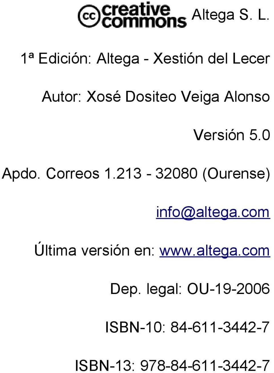 Veiga Alonso Versión 5.0 Apdo. Correos 1.