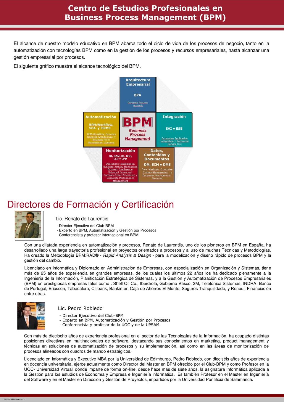 Directores de Formación y Certificación Lic.