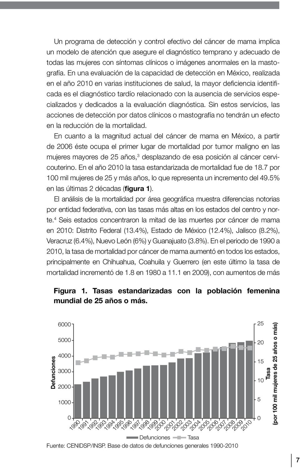 En una evaluación de la capacidad de detección en México, realizada en el año 2010 en varias instituciones de salud, la mayor deficiencia identificada es el diagnóstico tardío relacionado con la