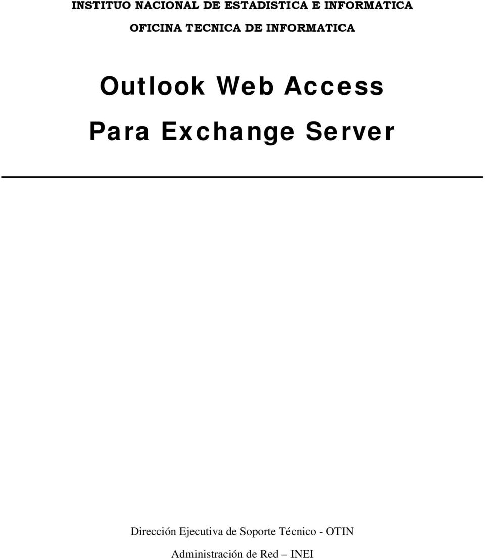 Access Para Exchange Server Dirección Ejecutiva