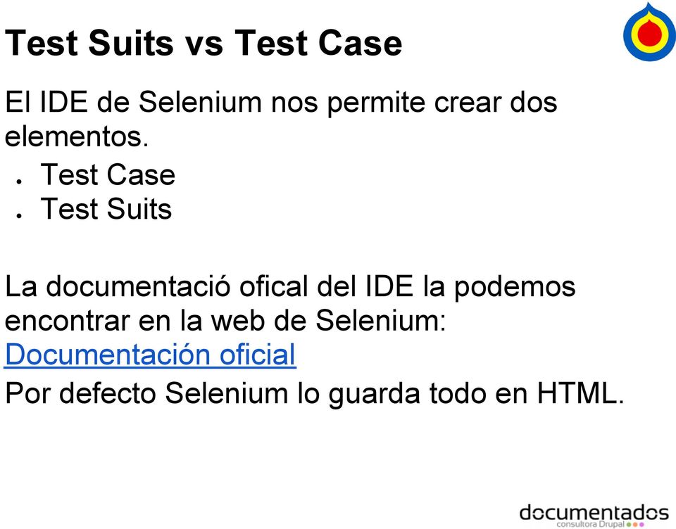 Test Case Test Suits La documentació ofical del IDE la