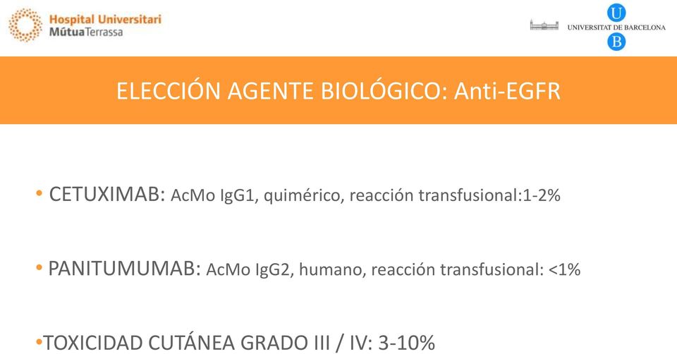 PANITUMUMAB: AcMo IgG2, humano, reacción