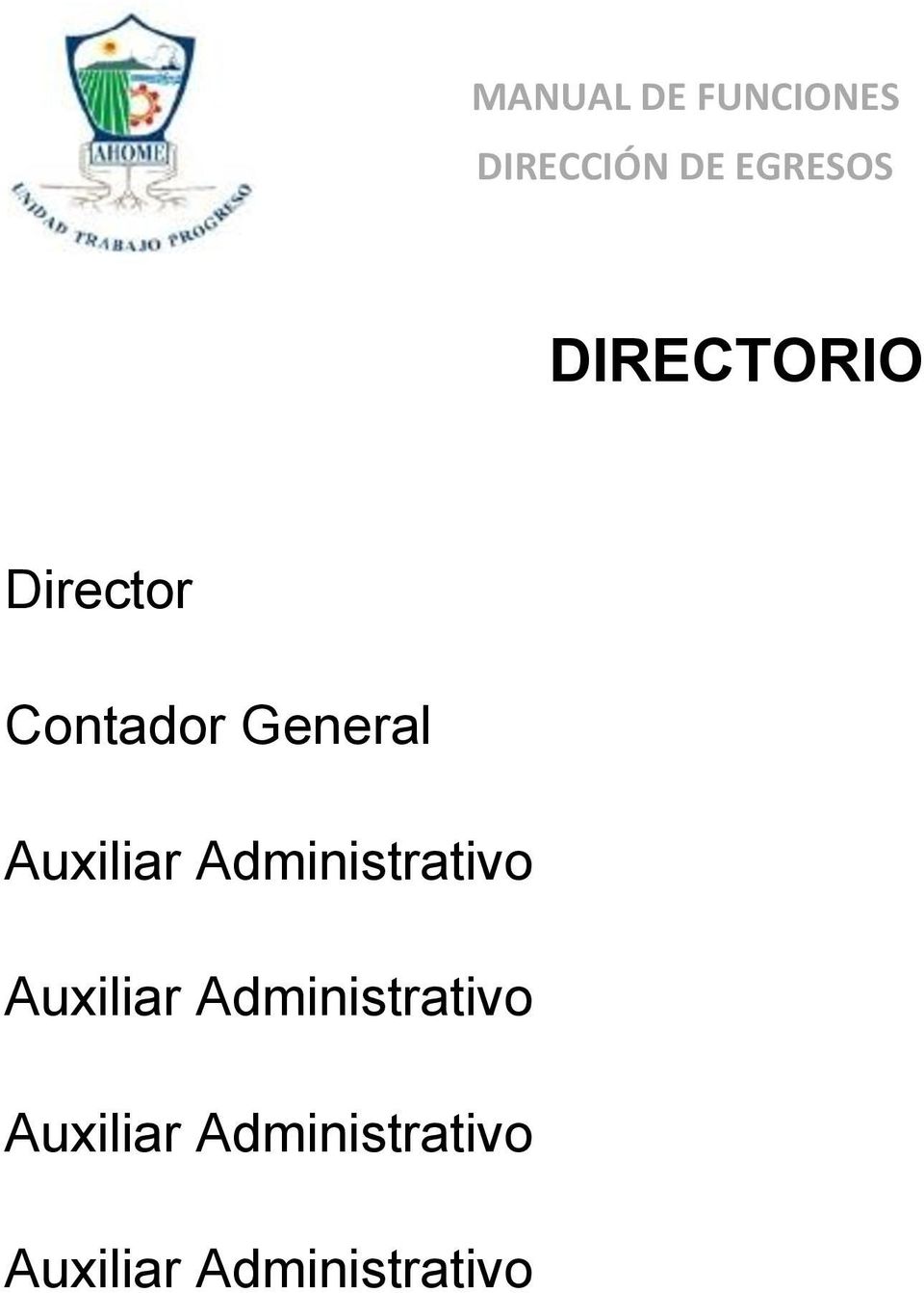 Auxiliar Administrativo Auxiliar