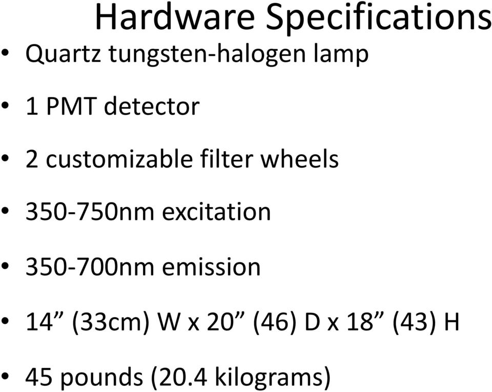350-750nm excitation 350-700nm emission 14 (33cm)