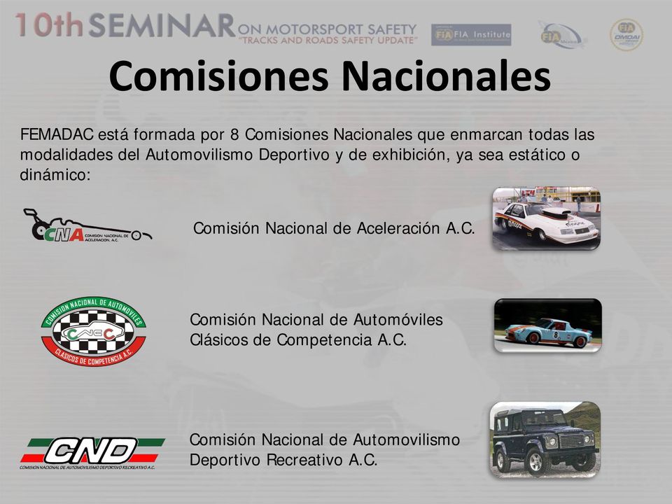 dinámico: Comisión Nacional de Aceleración A.C. Comisión Nacional de Automóviles Clásicos de Competencia A.