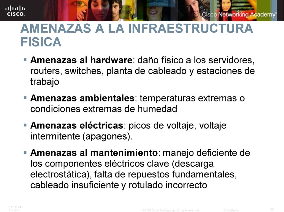 eléctricas: picos de voltaje, voltaje intermitente (apagones).