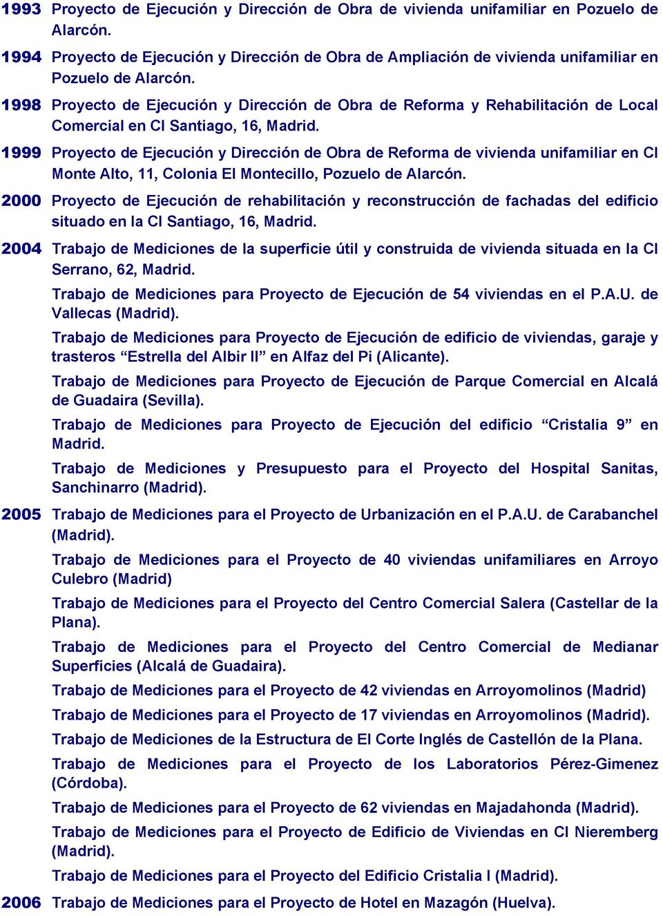 1998 Proyecto de Ejecución y Dirección de Obra de Reforma y Rehabilitación de Local Comercial en Cl Santiago, 16, Madrid.