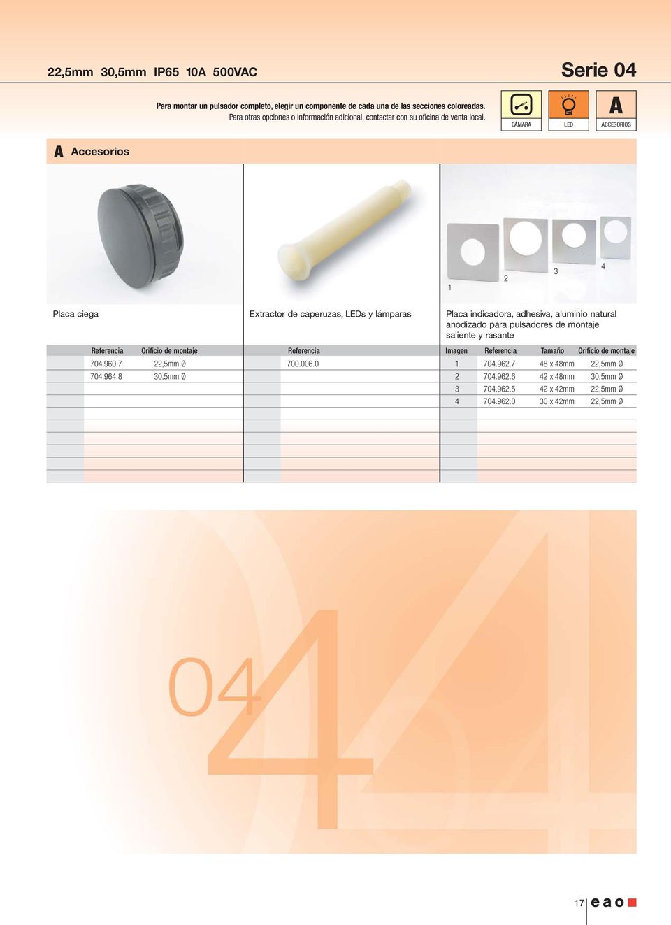 0 Placa indicadora, adhesiva, aluminio natural anodizado para pulsadores de montaje saliente y rasante Imagen