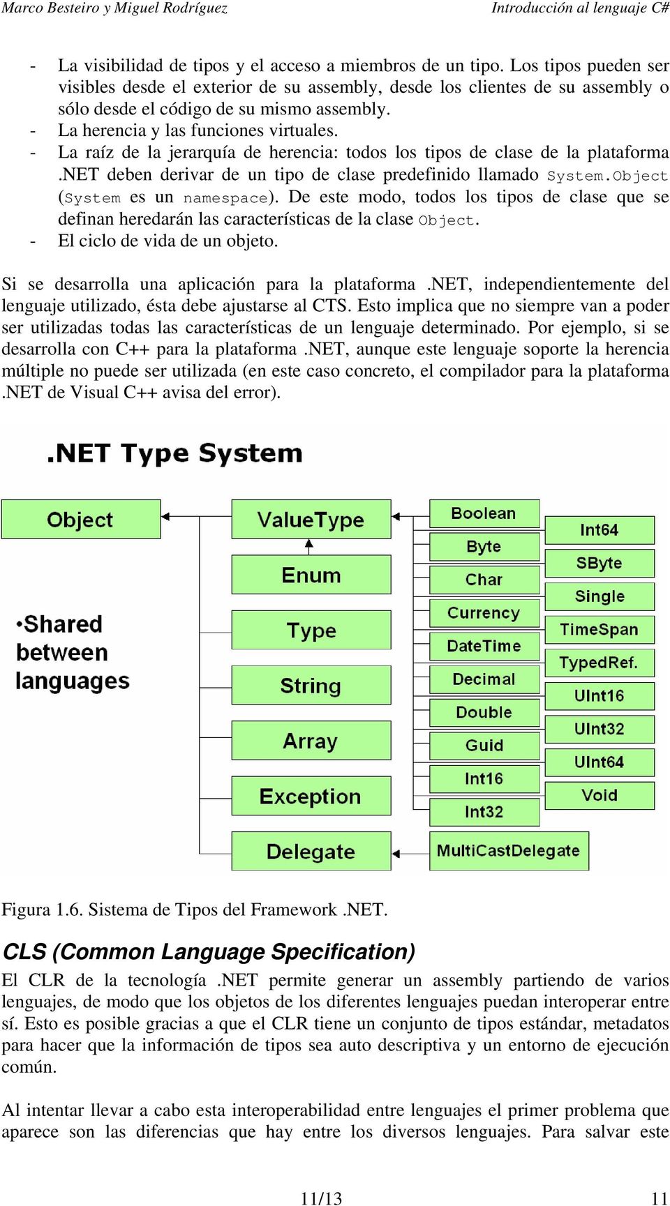 - La raíz de la jerarquía de herencia: todos los tipos de clase de la plataforma.net deben derivar de un tipo de clase predefinido llamado System.Object (System es un namespace).
