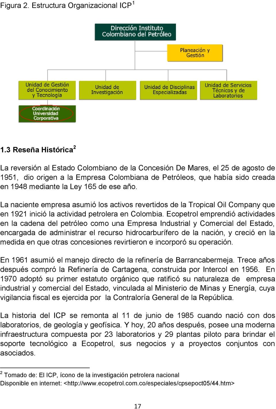 Ley 165 de ese año. La naciente empresa asumió los activos revertidos de la Tropical Oil Company que en 1921 inició la actividad petrolera en Colombia.
