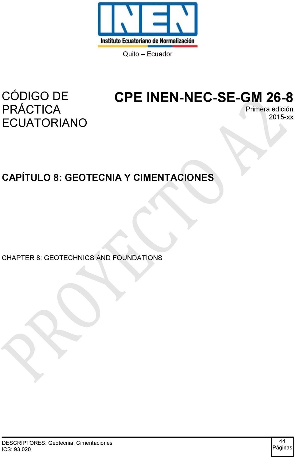 GEOTECNIA Y CIMENTACIONES CHAPTER 8: GEOTECHNICS AND