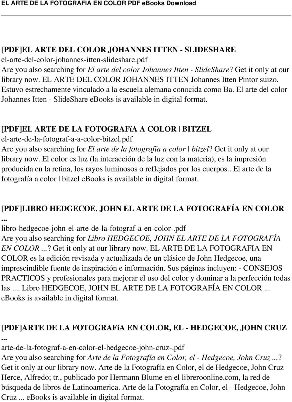 El arte del color Johannes Itten - SlideShare ebooks is available in digital format. [PDF]EL ARTE DE LA FOTOGRAFíA A COLOR BITZEL el-arte-de-la-fotograf-a-a-color-bitzel.