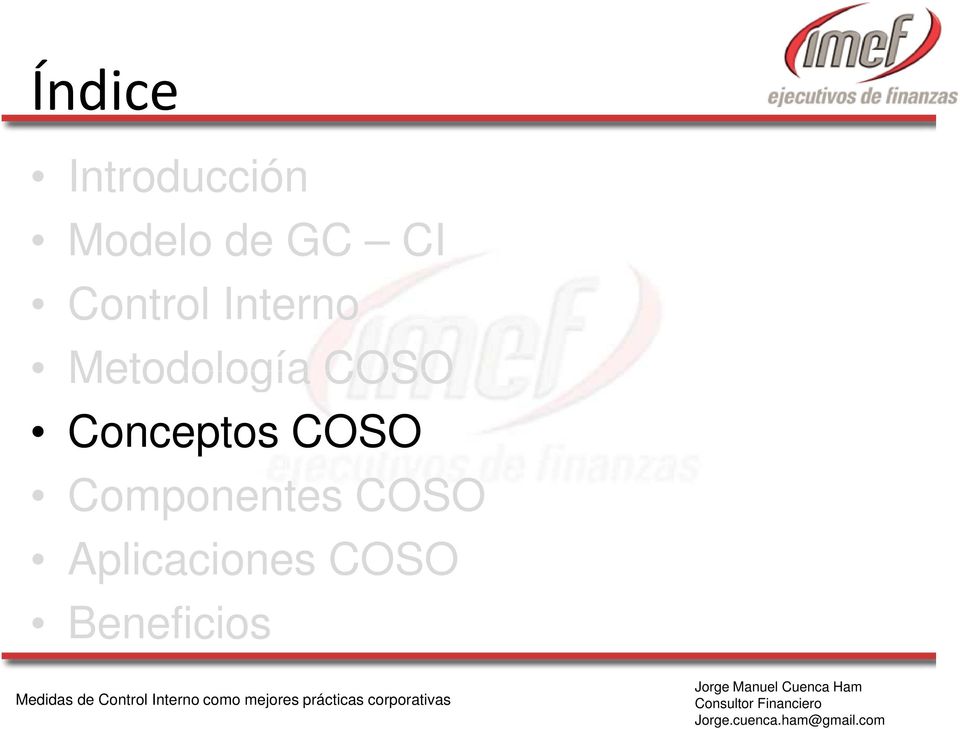 COSO Conceptos COSO Componentes