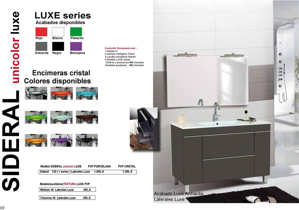 Sideral 120 ( 1 senos ) Laterales Luxe 1.098,- 1.