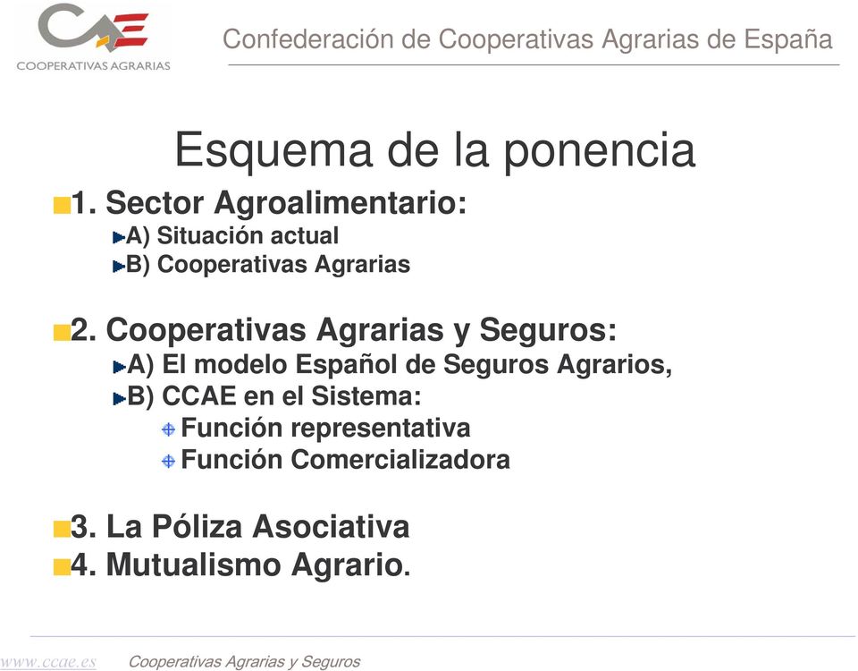 Cooperativas Agrarias y Seguros: A) El modelo Español de Seguros