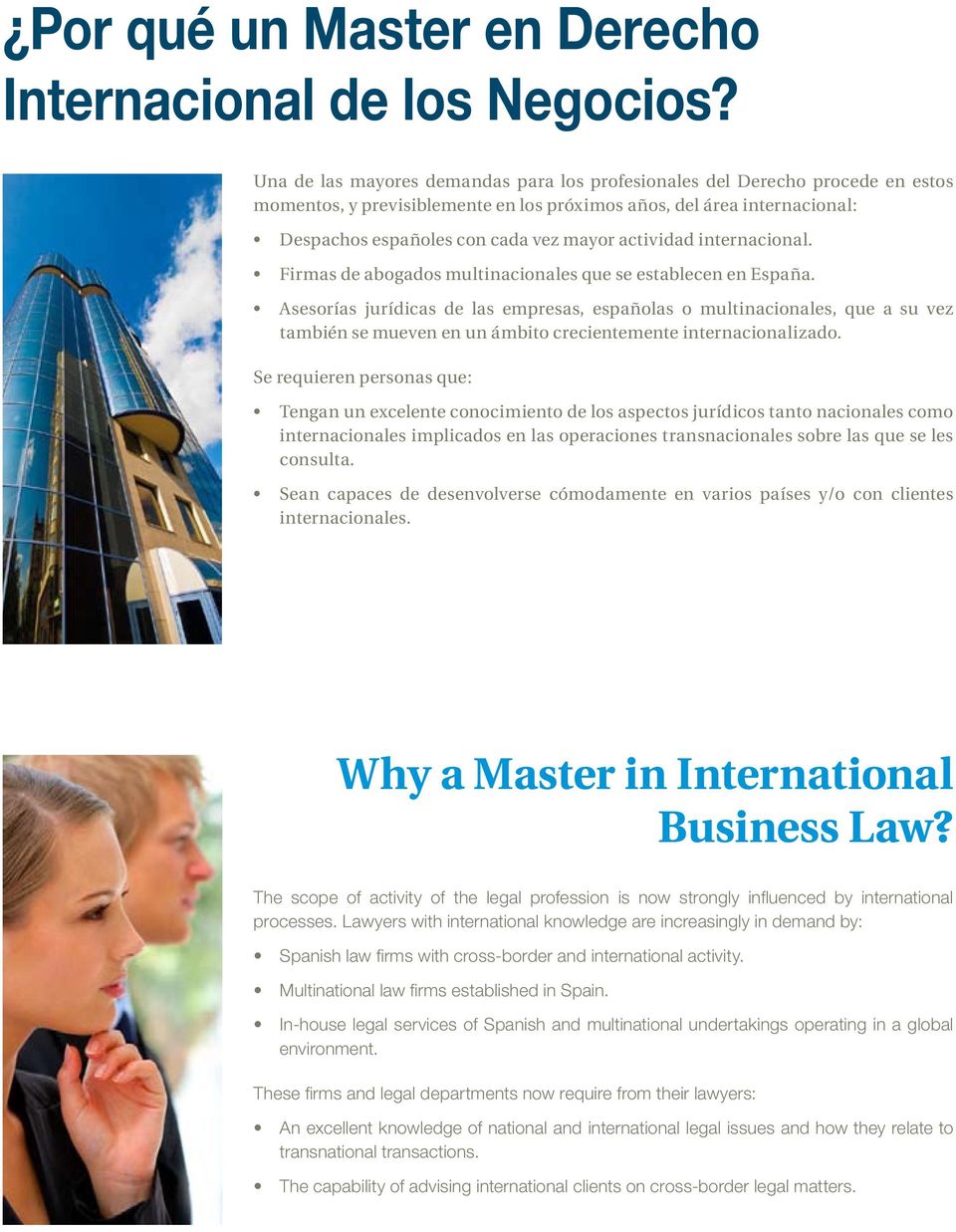 actividad internacional. Firmas de abogados multinacionales que se establecen en España.