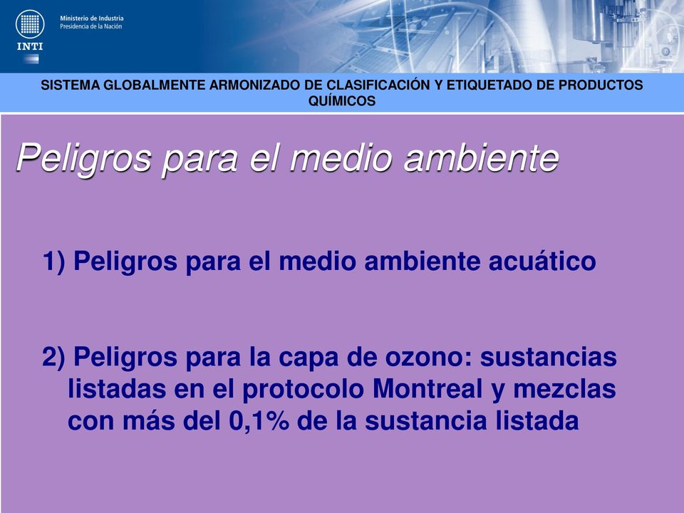 ozono: sustancias listadas en el protocolo Montreal