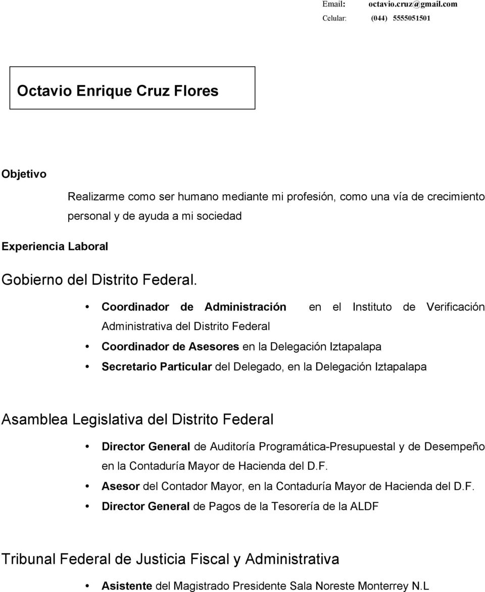 Gobierno del Distrito Federal.